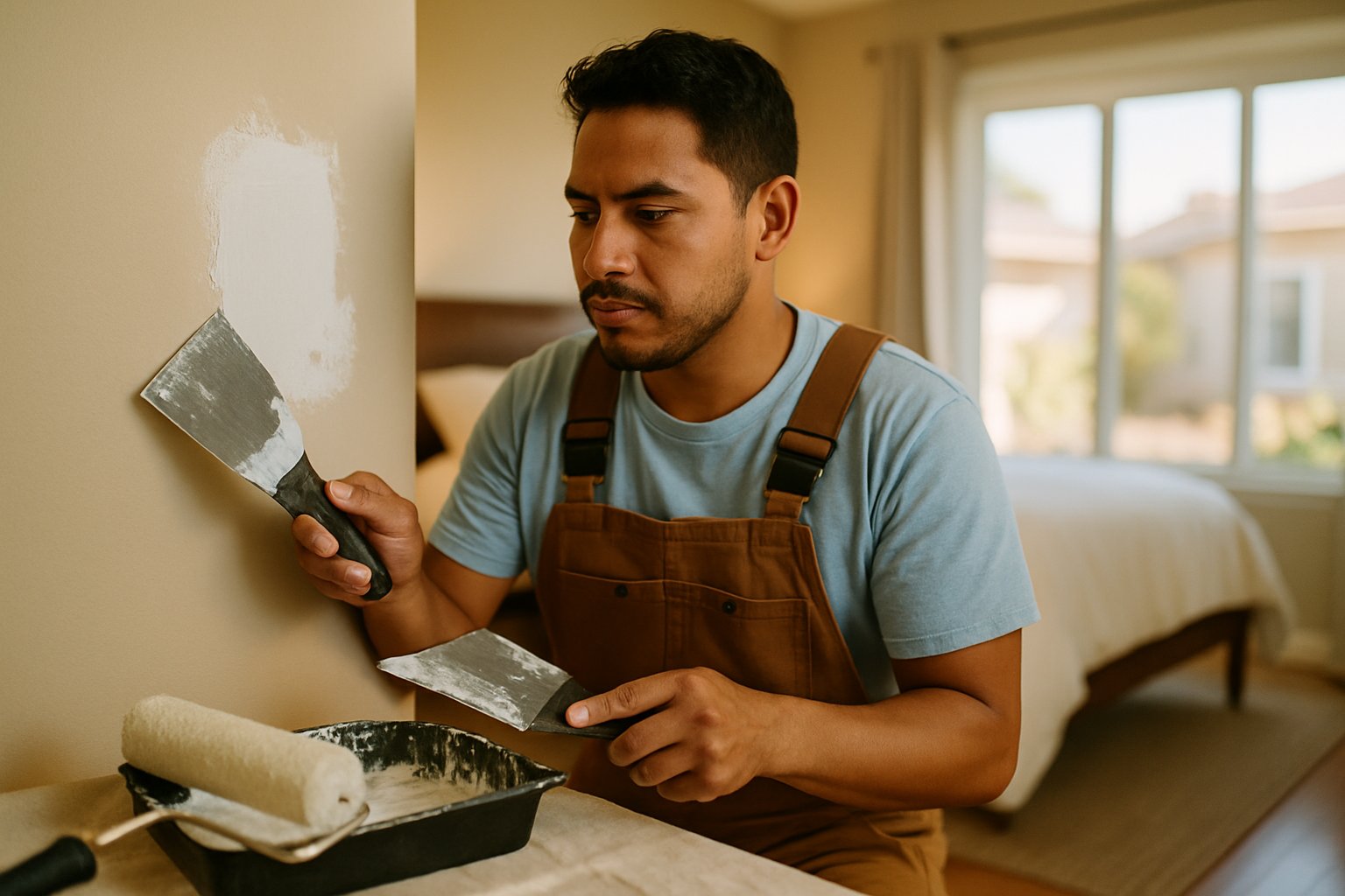 Resane de drywall y pintura de retoque